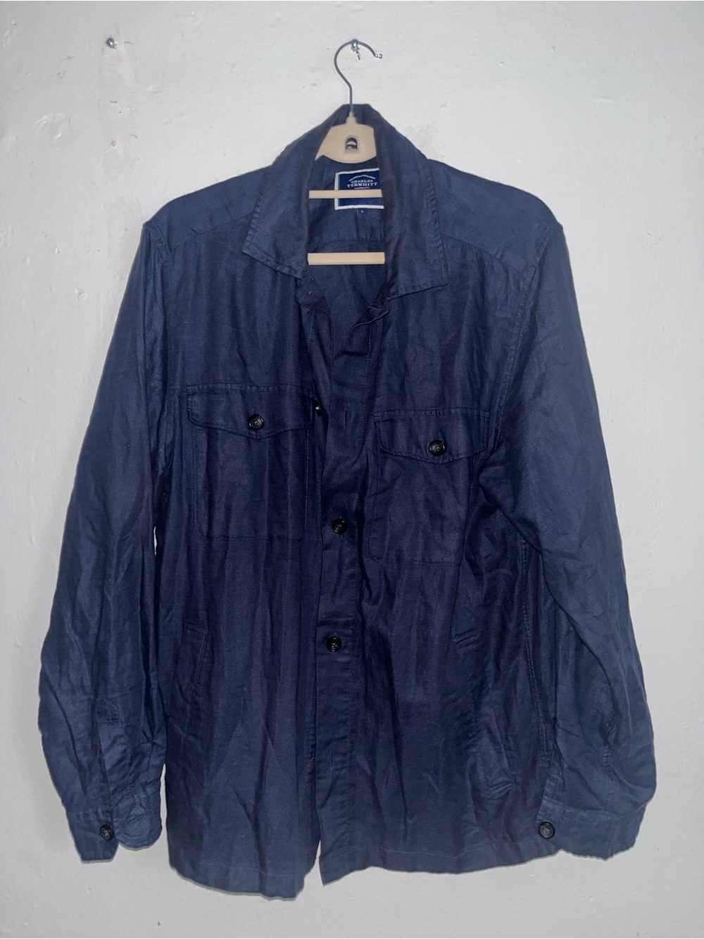 Charles Tyrwhitt Navy Button-Front Field Jacket